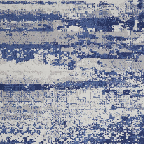 Homeroots 8' X 12' Ivory And Navy Blue Abstract Distressed Non Skid Area Rug  Polypropylene 551411