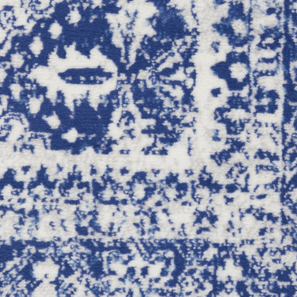 HomeRoots 8' Ivory and Navy Blue Abstract Area Rug - Modern, Stain-Resistant Design for High-Traffic Spaces 8' X 12' 551412