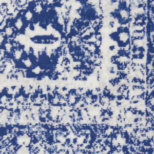 HomeRoots 8' Ivory and Navy Blue Abstract Area Rug - Modern, Stain-Resistant Design for High-Traffic Spaces 8' X 12' 551412