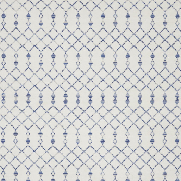 Homeroots 8' X 12' Ivory And Blue Geometric Distressed Non Skid Area Rug  Polypropylene 551413