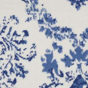 Homeroots 8' X 12' Ivory And Navy Blue Damask Distressed Non Skid Area Rug  Polypropylene 551414