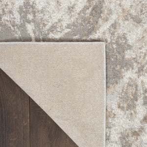 HomeRoots 8' Ivory and Gray Abstract Area Rug - Modern Design, Non-Skid Backing, Perfect for Any Room Décor 9' X 12' 551415
