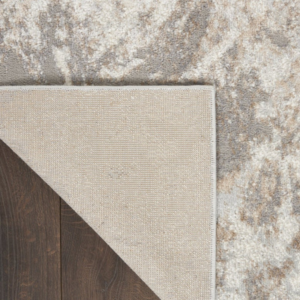 HomeRoots 8' Ivory and Gray Abstract Area Rug - Modern Design, Non-Skid Backing, Perfect for Any Room Décor 9' X 12' 551415