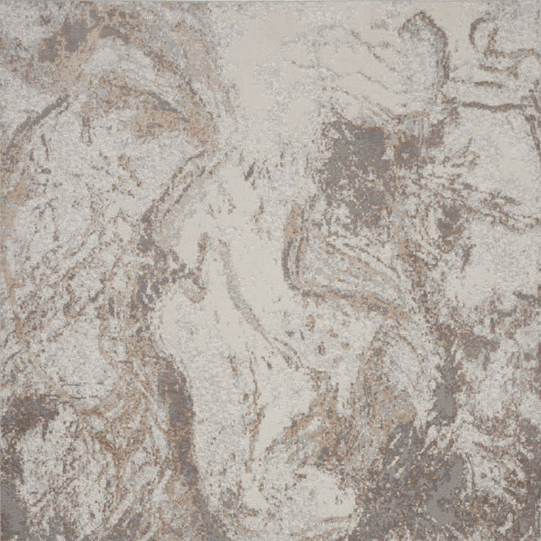 Homeroots 9' X 12' Ivory And Gray Abstract Non Skid Area Rug  Polypropylene,Polyester 551415