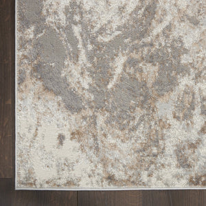 HomeRoots 8' Ivory and Gray Abstract Area Rug - Modern Design, Non-Skid Backing, Perfect for Any Room Décor 9' X 12' 551415