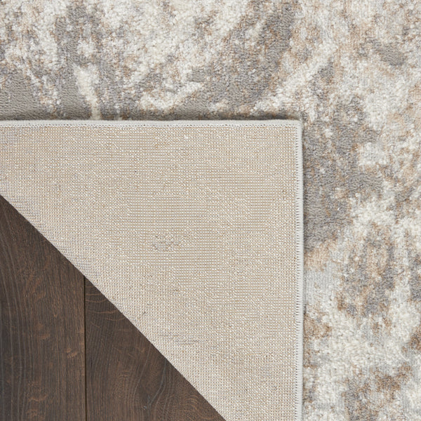 Homeroots 9' X 12' Ivory And Gray Abstract Non Skid Area Rug  Polypropylene,Polyester 551415