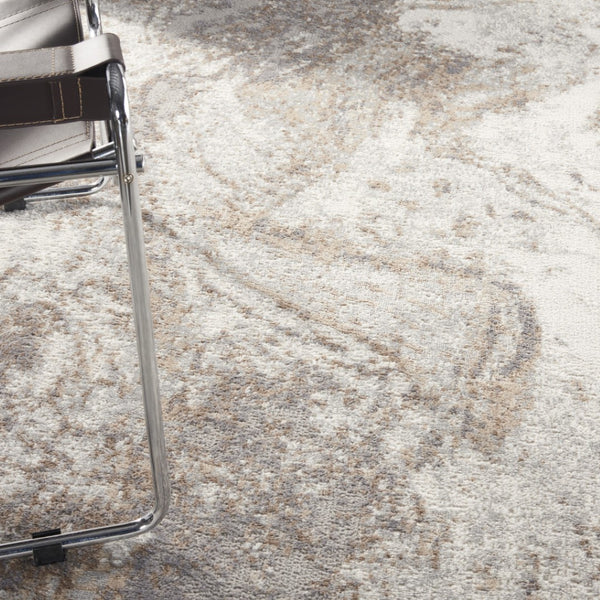 HomeRoots 8' Ivory and Gray Abstract Area Rug - Modern Design, Non-Skid Backing, Perfect for Any Room Décor 9' X 12' 551415