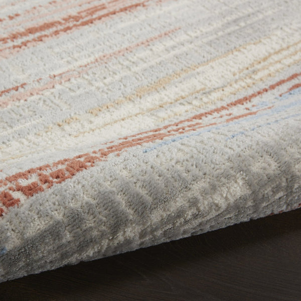 HomeRoots 8' Abstract Area Rug in Ivory, Red, and Blue - Modern Non-Skid Design for Living Spaces and More 9' X 12' 551416