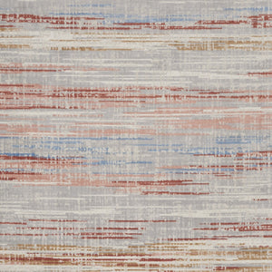 Homeroots 9' X 12' Ivory Red And Blue Abstract Non Skid Area Rug  Polypropylene,Polyester 551416