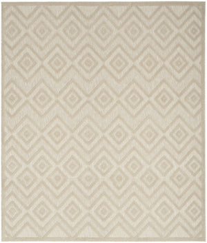 HomeRoots 9' Geometric Indoor Outdoor Area Rug in Cream & Beige – Stylish, Durable, Easy Maintenance Design 551418