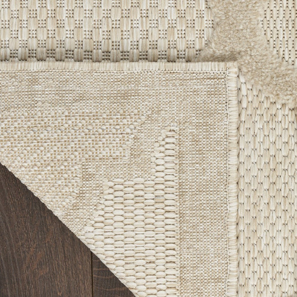 HomeRoots 9' X 12' Cream and Beige Trellis Area Rug – Timeless Indoor/Outdoor Style, Durable, Easy-Clean Design 551420