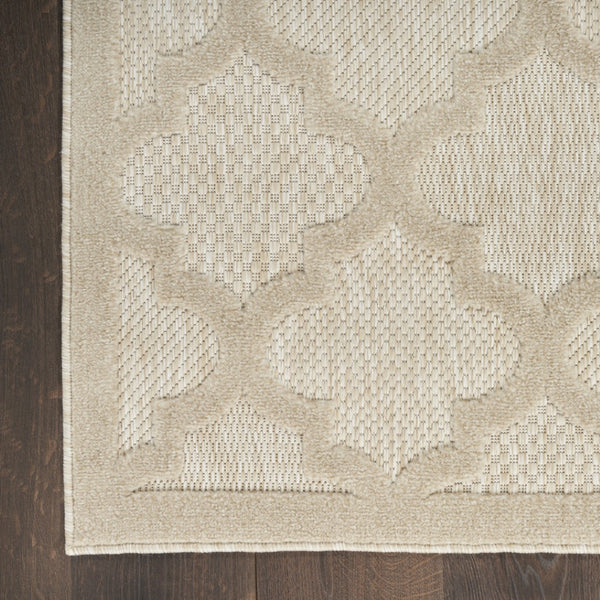HomeRoots 9' X 12' Cream and Beige Trellis Area Rug – Timeless Indoor/Outdoor Style, Durable, Easy-Clean Design 551420