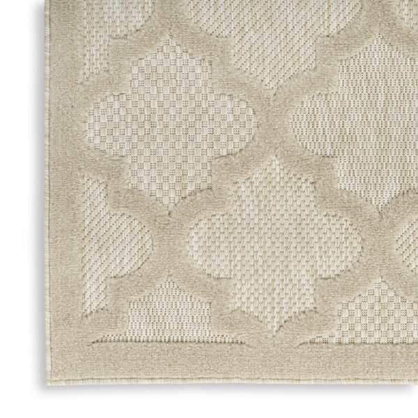 HomeRoots 9' X 12' Cream and Beige Trellis Area Rug – Timeless Indoor/Outdoor Style, Durable, Easy-Clean Design 551420