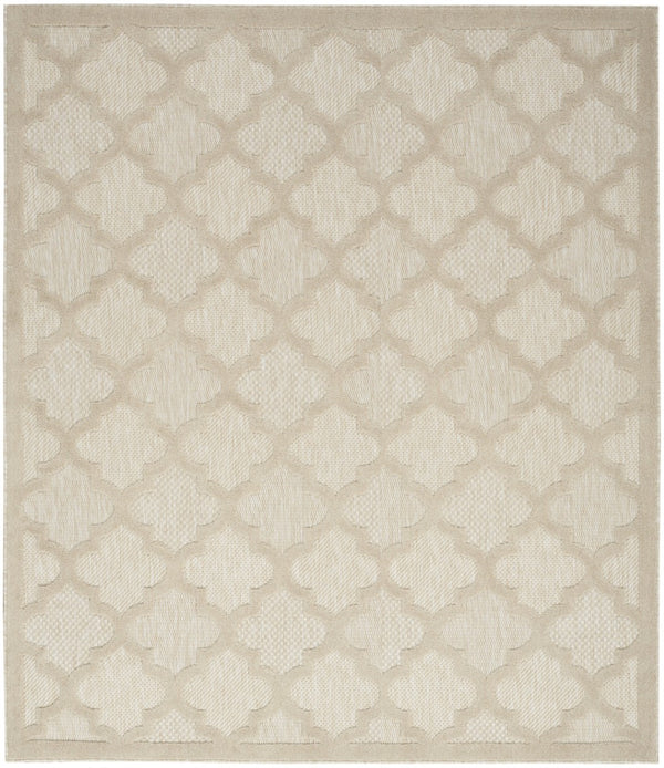 HomeRoots 9' X 12' Cream and Beige Trellis Area Rug – Timeless Indoor/Outdoor Style, Durable, Easy-Clean Design 551420