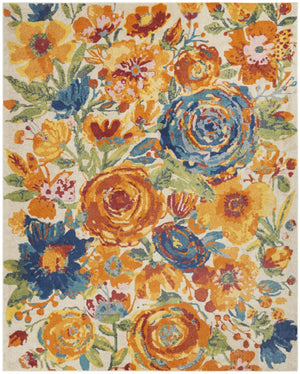 HomeRoots 9' Cream Floral Power Loom Area Rug - Timeless Elegance for Living Rooms, Dining Areas & More 9' X 12' 551422