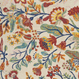 Homeroots 9' X 12' Cream Floral Power Loom Area Rug  Polypropylene 551424