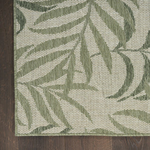 HomeRoots 9' X 12' Stylish Ivory and Green Palm Leaf Area Rug - Durable, Versatile for Indoor & Outdoor Spaces 551427