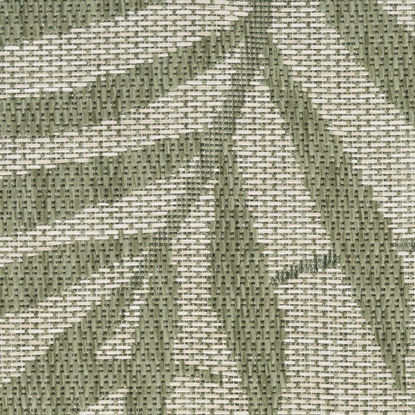 HomeRoots 9' X 12' Stylish Ivory and Green Palm Leaf Area Rug - Durable, Versatile for Indoor & Outdoor Spaces 551427