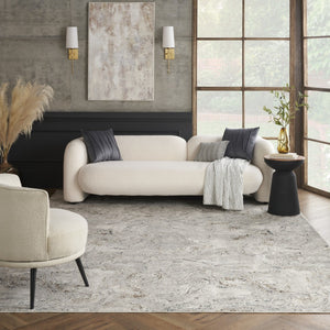 HomeRoots 9' X 12' Stylish Gray and Brown Abstract Non-Skid Area Rug - Durable, Stain-Resistant, Low-Maintenance! 551432