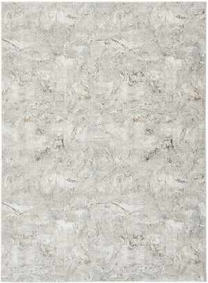 HomeRoots 9' X 12' Stylish Gray and Brown Abstract Non-Skid Area Rug - Durable, Stain-Resistant, Low-Maintenance! 551432