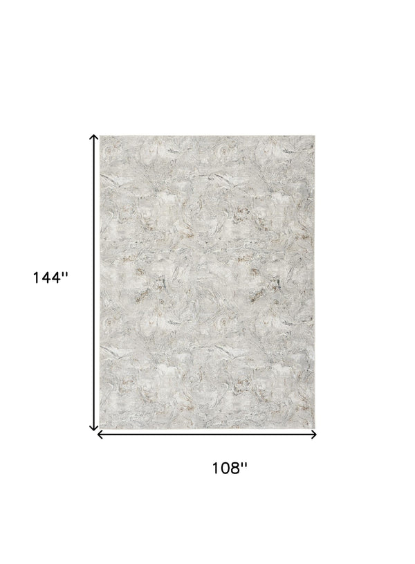 Homeroots 9' X 12' Gray And Brown Abstract Non Skid Area Rug  Polyester 551432