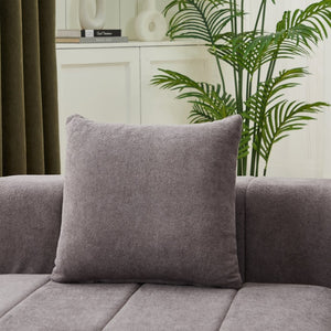 English Elm Chenille Semi Circular Modular Sectional Sofa with Sculptural Curved Silhouette and Four Pillows W834S00616