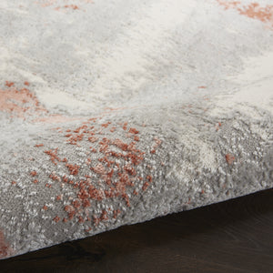 Homeroots 9' X 12' Gray And Red Abstract Non Skid Area Rug  Polypropylene,Polyester 551435