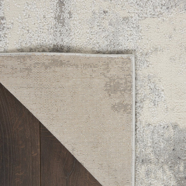 HomeRoots 8' Contemporary Abstract Ivory, Black, and Gray Non-Skid Area Rug for Stylish Home Decor Upgrade 9' X 12' 551436