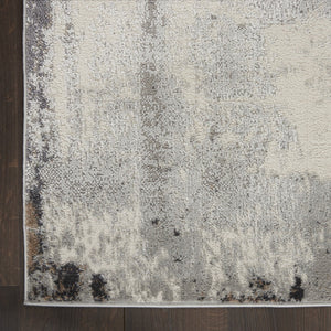 HomeRoots 8' Contemporary Abstract Ivory, Black, and Gray Non-Skid Area Rug for Stylish Home Decor Upgrade 9' X 12' 551436