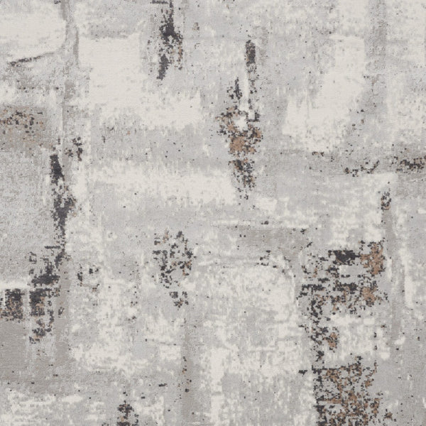 Homeroots 9' X 12' Ivory Black And Gray Abstract Non Skid Area Rug  Polypropylene,Polyester 551436