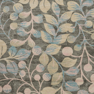 Homeroots 9' Beige, Gray & Blue Botanical Leaves Area Rug - Stain Resistant, Durable, Perfect For Family Spaces!  Polypropylene 551438