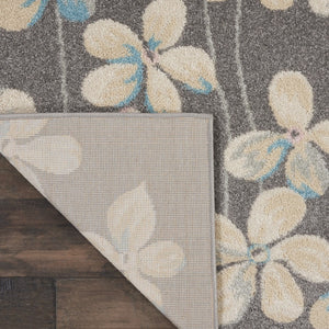 HomeRoots 6' Beige and Gray Floral Area Rug – Elegant Design for Timeless Style and Durable Everyday Use 9' X 12' 551439
