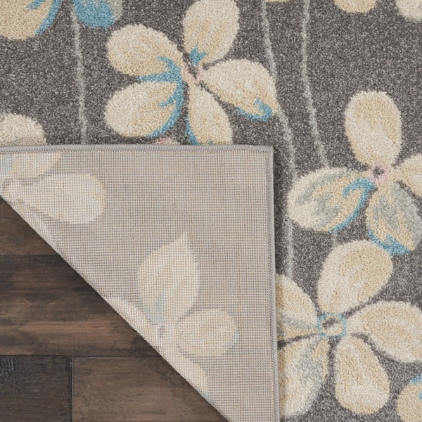 HomeRoots 6' Beige and Gray Floral Area Rug – Elegant Design for Timeless Style and Durable Everyday Use 9' X 12' 551439