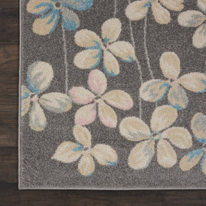 HomeRoots 6' Beige and Gray Floral Area Rug – Elegant Design for Timeless Style and Durable Everyday Use 9' X 12' 551439