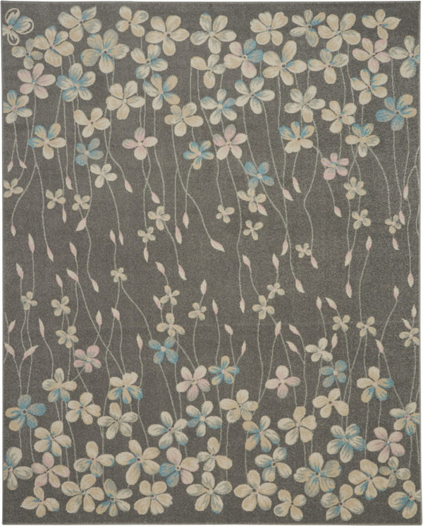 HomeRoots 6' Beige and Gray Floral Area Rug – Elegant Design for Timeless Style and Durable Everyday Use 9' X 12' 551439