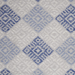 8 Ft X 12 Ft Polypropylene Geometric Area Rug Distressed Ivory Blue Gray Living Room