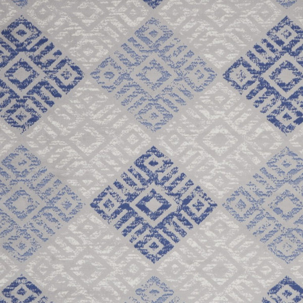 8 Ft X 12 Ft Polypropylene Geometric Area Rug Distressed Ivory Blue Gray Living Room