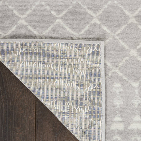 HomeRoots 6' Gray and Ivory Moroccan Distressed Area Rug - Soft, Non-Skid Design for Bohemian Home Décor 8' X 12' 551445