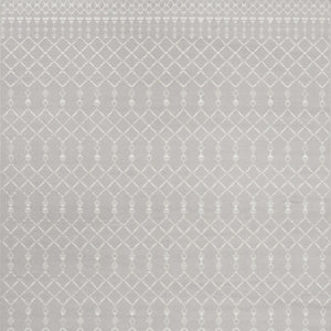 Homeroots 6' Gray And Ivory Moroccan Distressed Area Rug - Stain Resistant, Non-skid, Durable, Cozy Design 8' X 12' Polyester 551445