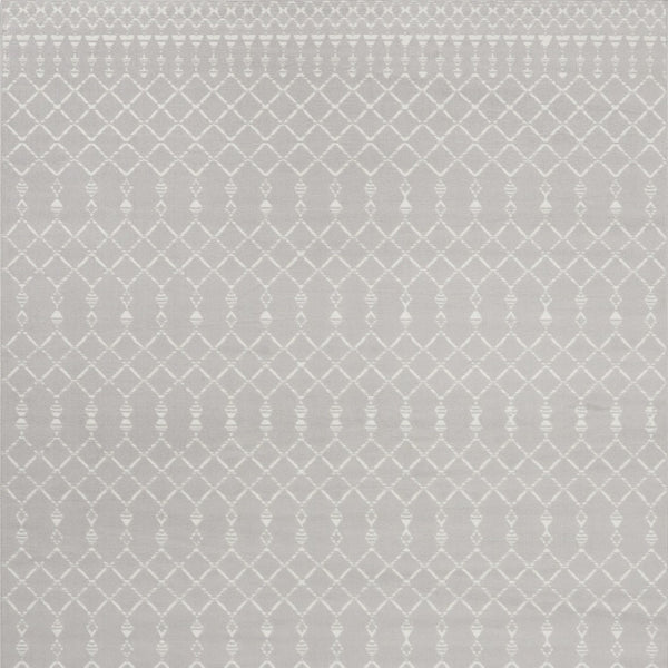 Homeroots 6' Gray And Ivory Moroccan Distressed Area Rug - Stain Resistant, Non-skid, Durable, Cozy Design 8' X 12' Polyester 551445