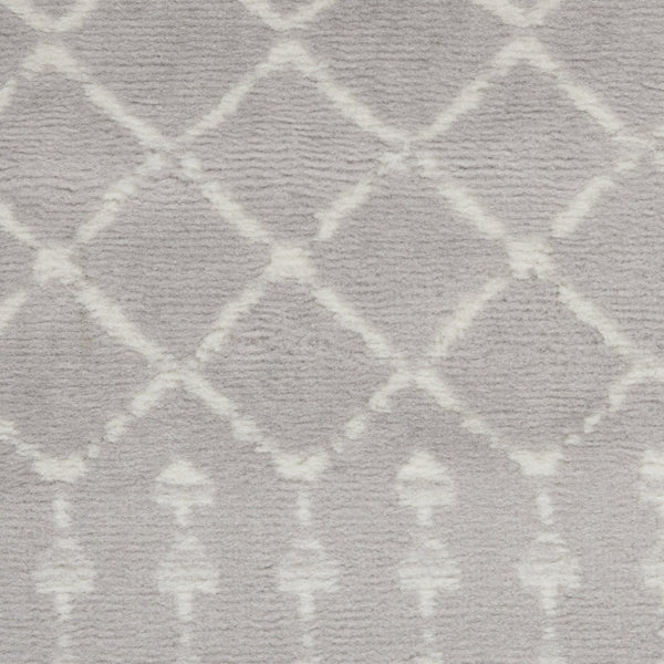 HomeRoots 6' Gray and Ivory Moroccan Distressed Area Rug - Soft, Non-Skid Design for Bohemian Home Décor 8' X 12' 551445