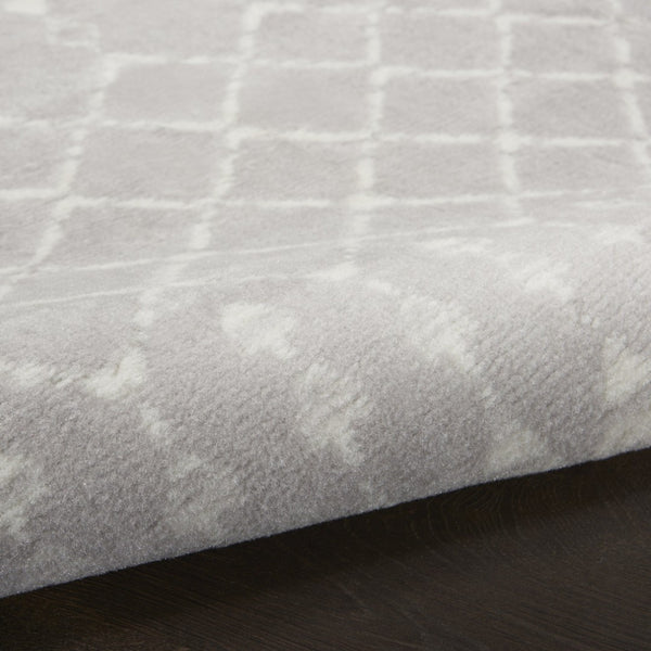 HomeRoots 6' Gray and Ivory Moroccan Distressed Area Rug - Soft, Non-Skid Design for Bohemian Home Décor 8' X 12' 551445