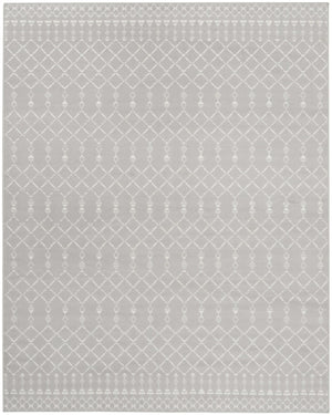 HomeRoots 6' Gray and Ivory Moroccan Distressed Area Rug - Soft, Non-Skid Design for Bohemian Home Décor 8' X 12' 551445