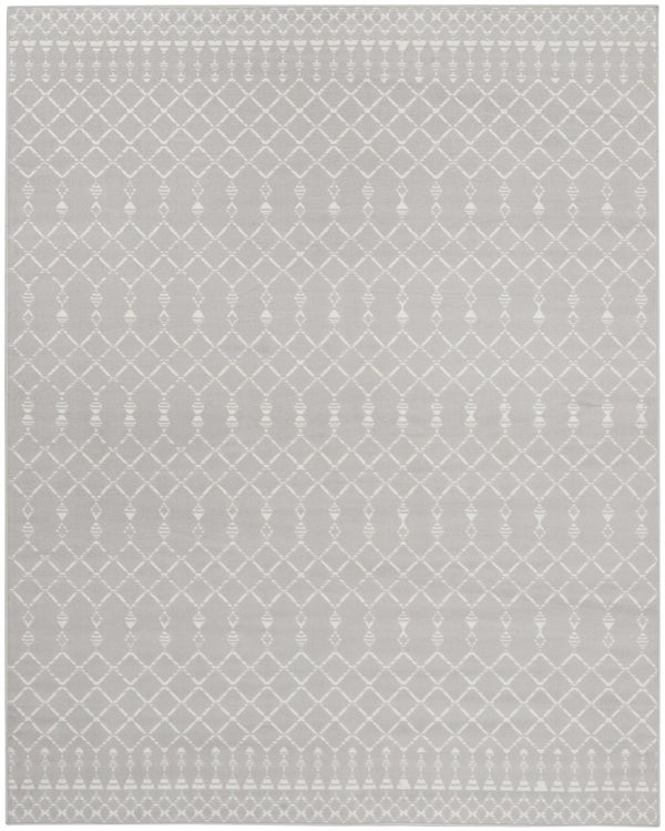 HomeRoots 6' Gray and Ivory Moroccan Distressed Area Rug - Soft, Non-Skid Design for Bohemian Home Décor 8' X 12' 551445