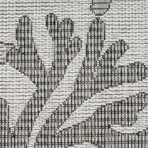 HomeRoots 9' X 12' Gray Black And Ivory Nautical Rug - Stylish Indoor/Outdoor Coastal Charm for Any Space 551447