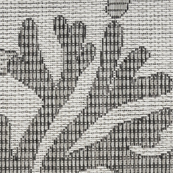 HomeRoots 9' X 12' Gray Black And Ivory Nautical Rug - Stylish Indoor/Outdoor Coastal Charm for Any Space 551447