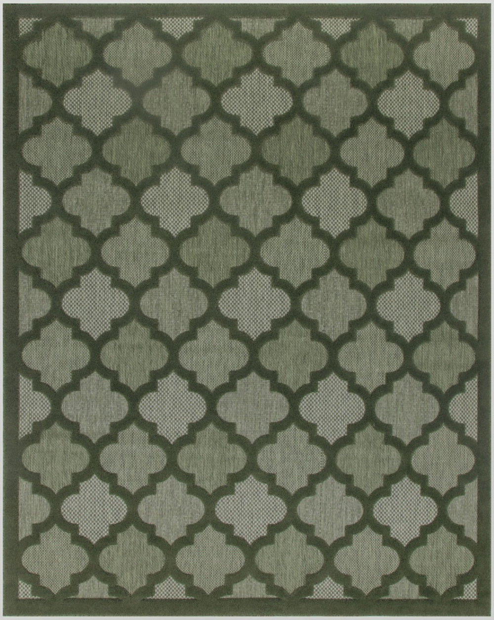 HomeRoots 9' Trellis Area Rug in Dark and Light Green - Versatile Indoor/Outdoor Solution for Any Space 551450