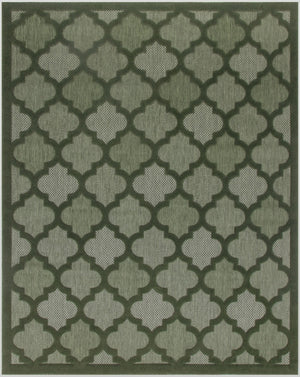HomeRoots 9' Trellis Area Rug in Dark and Light Green - Versatile Indoor/Outdoor Solution for Any Space 551450