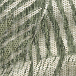 HomeRoots 9' X 12' Ivory & Green Palm Leaf Rug - Versatile Indoor-Outdoor Décor for Coastal Living Spaces 551452