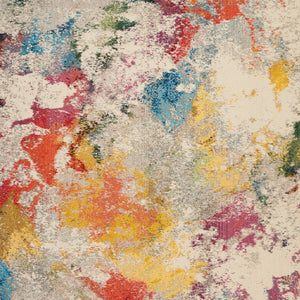 Homeroots 9' X 12' Ivory Abstract Power Loom Area Rug  Polypropylene 551454